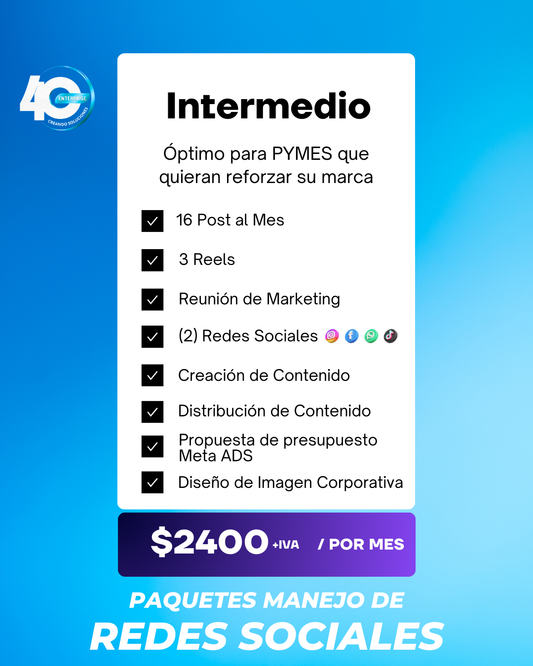 Paquete Intermedio (Manejo de Redes Sociales).